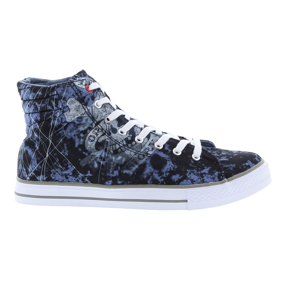 Ed Hardy Graphic High Top Justice Sneaker (Men) Blue Size 10.5 NEW